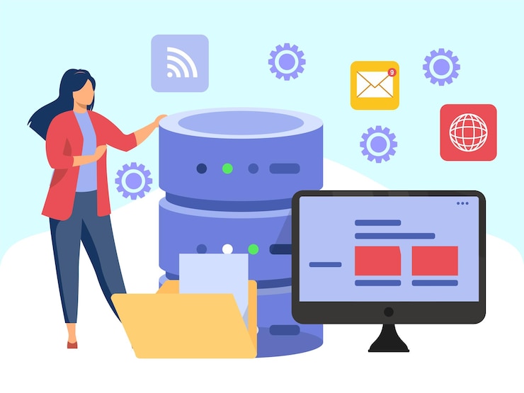 Vector digital storage concept illustrationstylish and beautiful