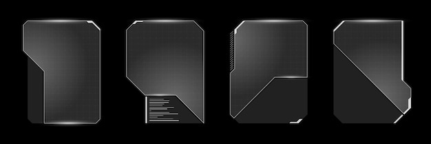 Digital streamer hud interface with bold ui frame cyberpunk graphics and floating text buttons