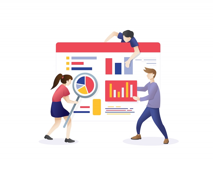 Vector digital web marketing illustration
