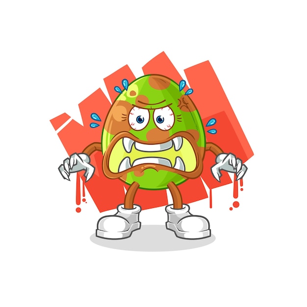 Dinosaur egg monster vector cartoon character