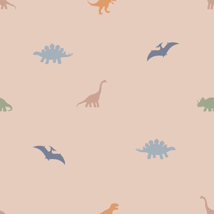 Dinosaurs Seamless Vector Pattern silhouette Dinosaurs Kids Seamless Repeat Design textile