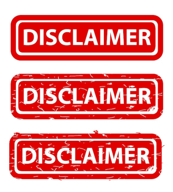 Disclaimer rust dirty red simple rectangle vector rubber stamp effect