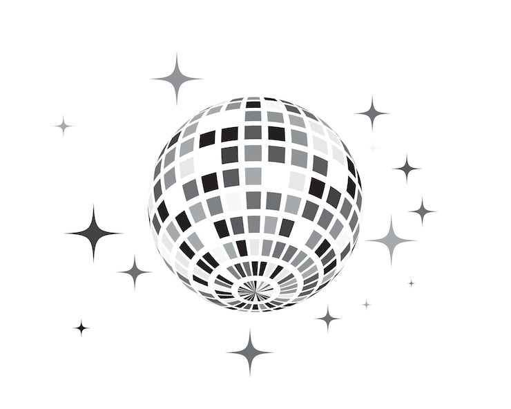 Vector disco ball vector icon illustration