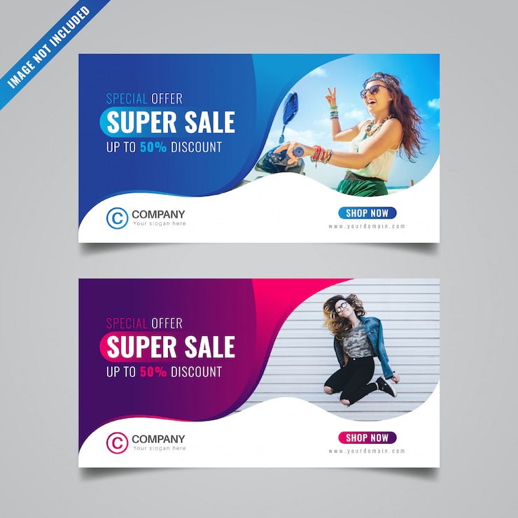 Vector discount banner template