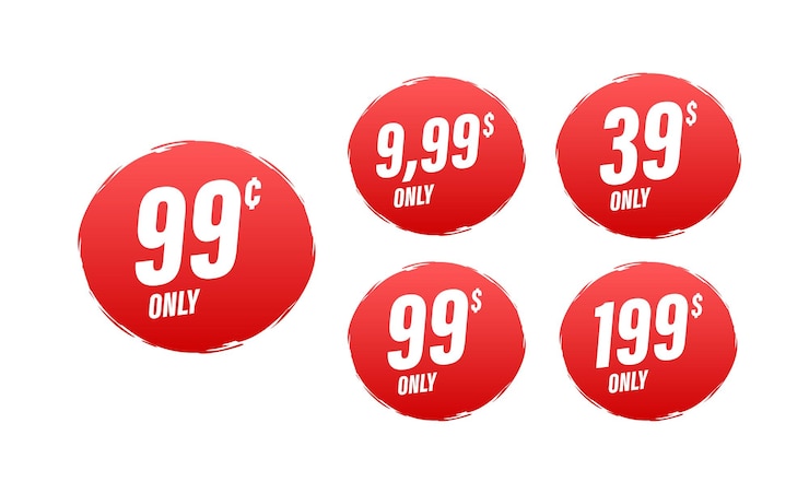 Discount sticker Template with 99 only Vector template design Sale price tag Sale banner badge