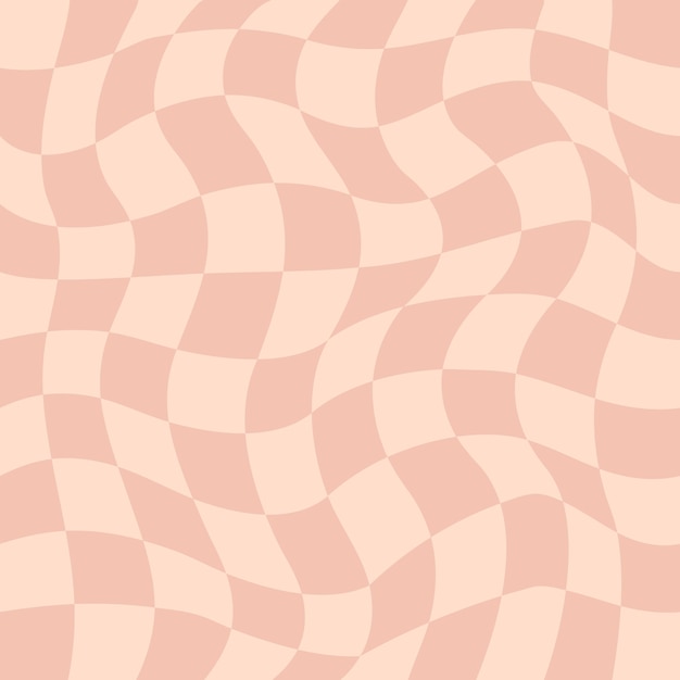 Distorted checkered groovy hippie background retro style psychedelic pattern