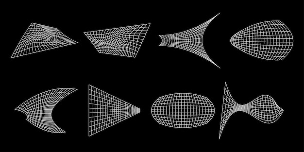 Distorted grid pattern Monochrome White on black