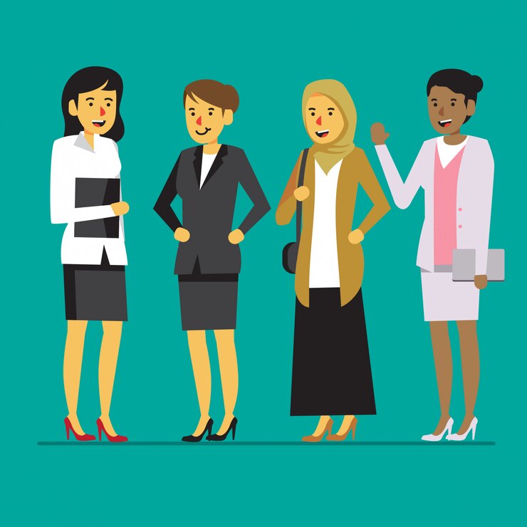 Vector diverse woman in various profession