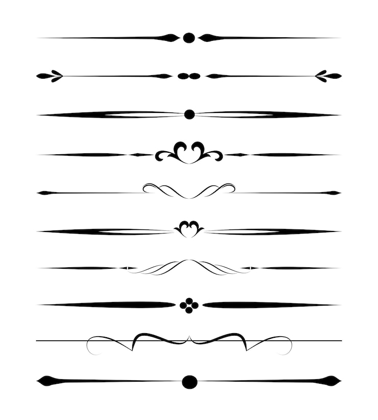 Vector divider element set vector line border