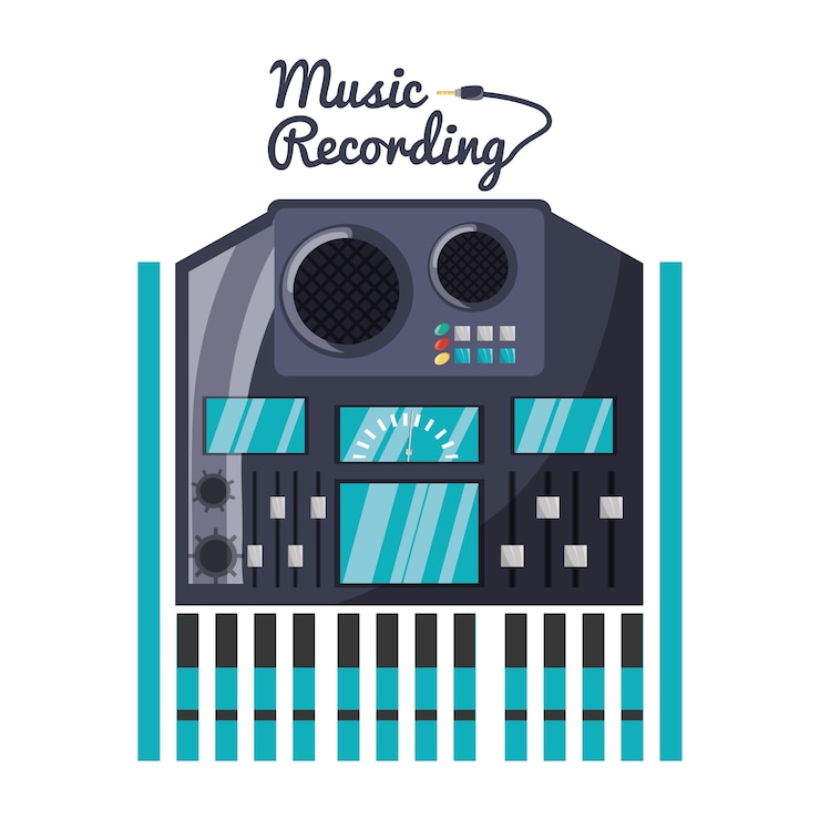 Vector dj console and mixer music