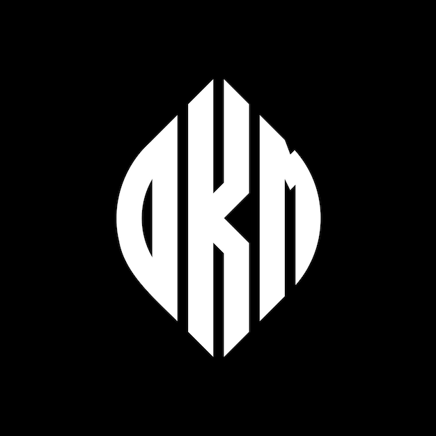 dkm circle letter logo design with circle and ellipse shape dkm ellipse letters with typographic style the three initials form a circle logo dkm circle emblem abstract monogram letter mark vector