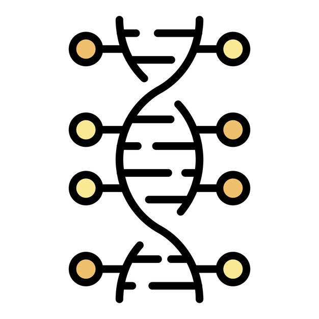 dna helix with balls icon outline dna helix with balls vector icon color flat isolated