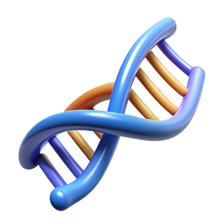 Vector dna science concept 3d vector icon ilustration minimal style