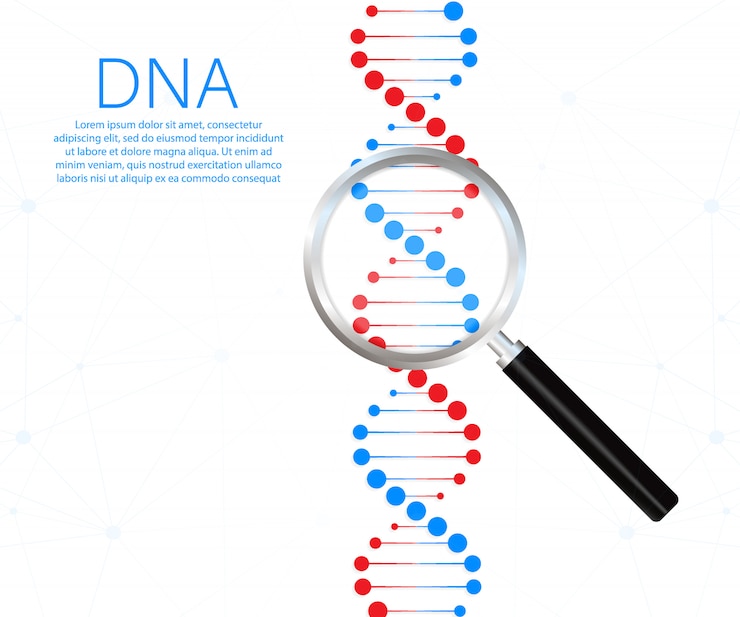 Vector dna strand symbol. dna genetics.