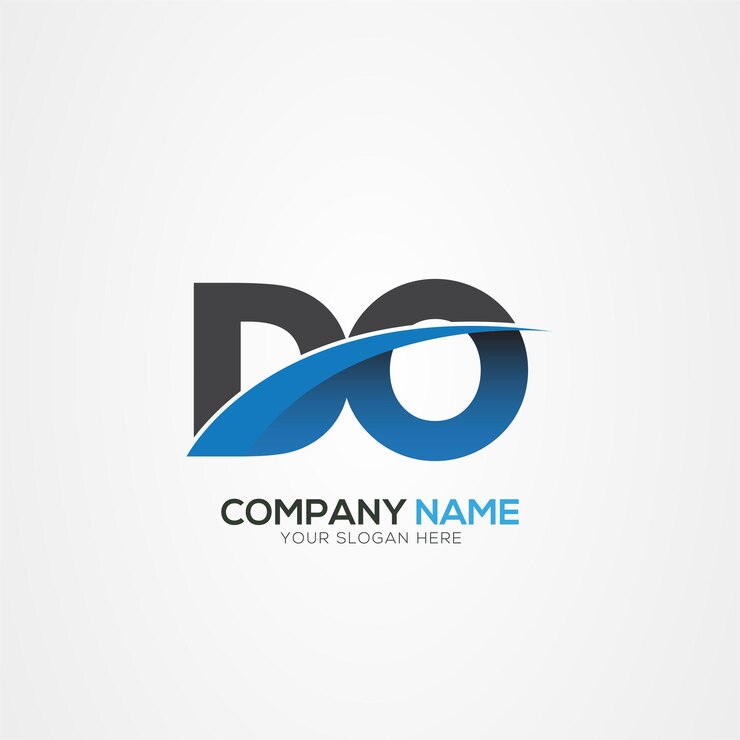 DO or OD Letter Logo Design with a Creative Cut Creative logo design