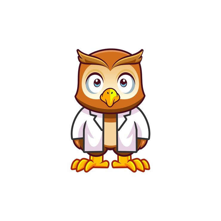Doctor owl mascot design
