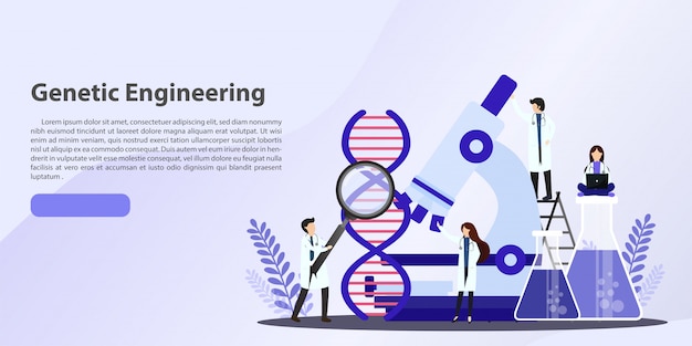Doctors working with DNA concept.