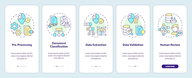 document processing stages onboarding mobile app screen