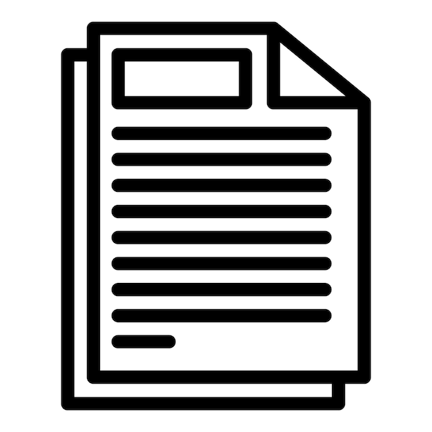 Documents interface icon Outline Documents interface vector icon for web design isolated on white background