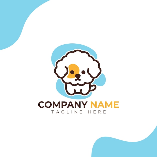 Dog minimalist modern illustration logo design