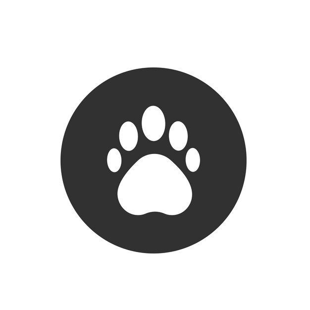 dog paw icon isolated on white background vector illustration