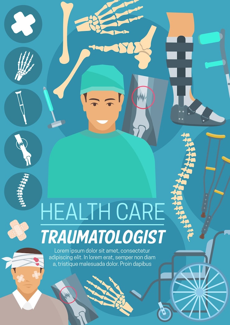 Vector dokter traumatologi tulang dan sendi