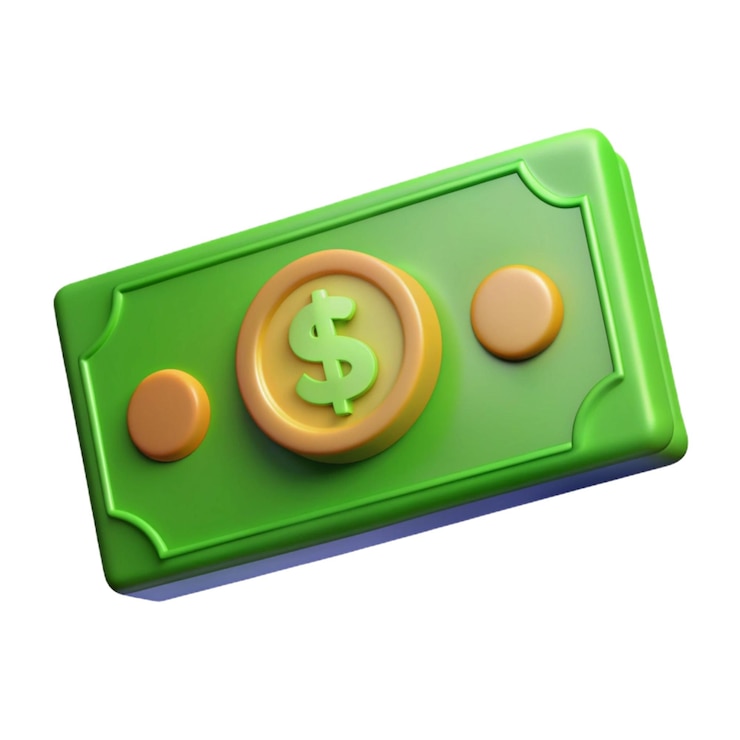 Vector dollar money business concept 3d vector icon cartoon minimal style