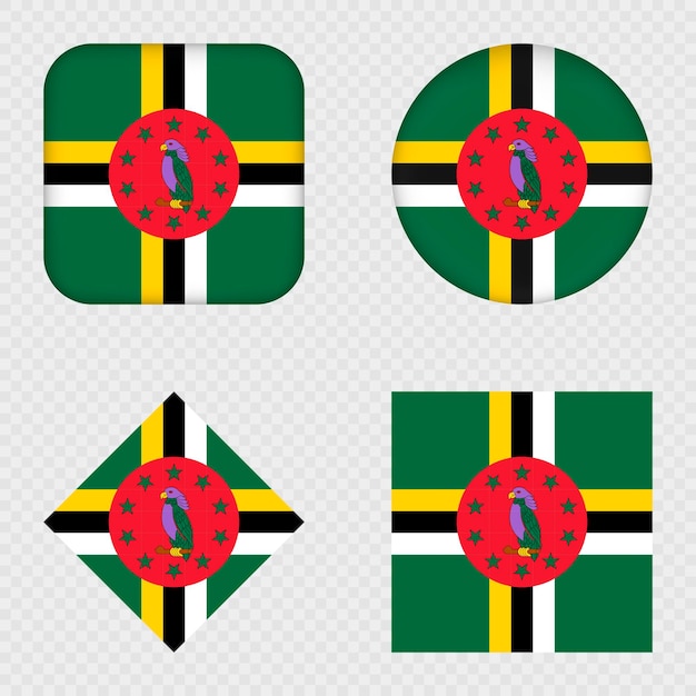 Dominican Republic Flag Icons Pack Vector illustration