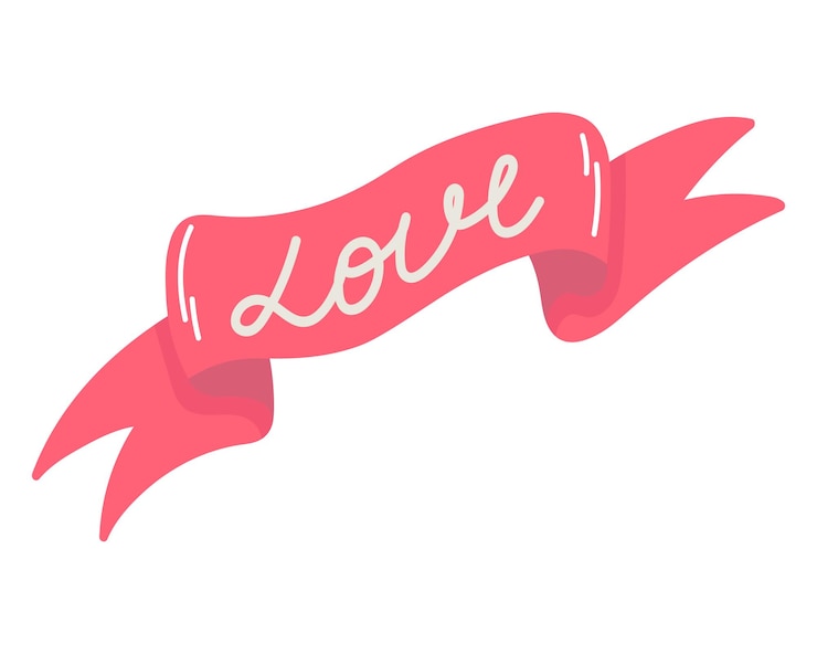 Vector doodle clipart spanduk merah muda dengan tulisan