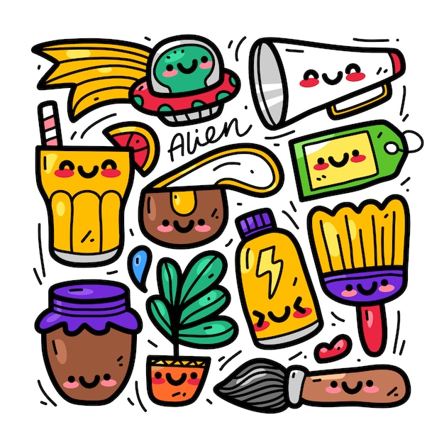 doodle collection set of random element