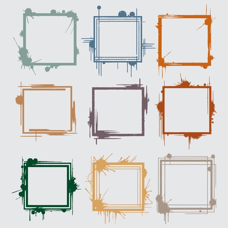 Vector doodle frame collection de cadres en couleurs dgrades