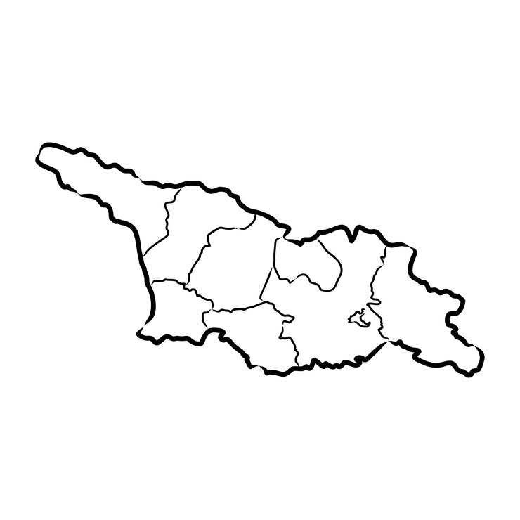 Vector doodle map of georgia map vector sketch