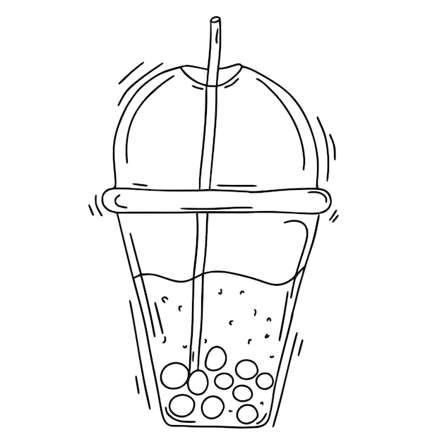 Doodle smoothie in a plastic cup