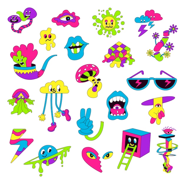 Doodles characters and images creative drawings
