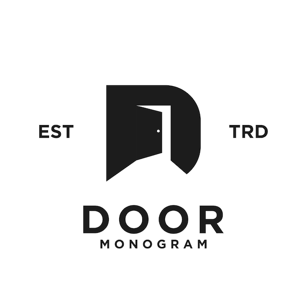Door letter monogram logo icon design template illustration