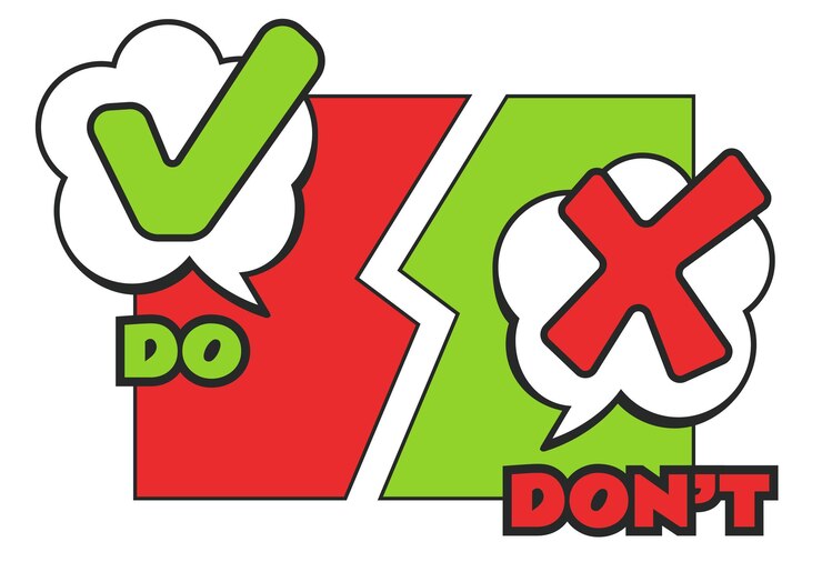 Vector dos and donts guide positive and negative choices