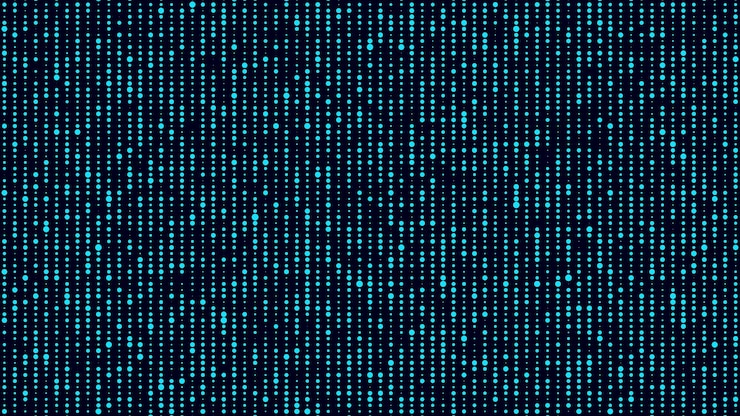 Vector dots texture with noise effect abstract halftone background vector glitch backdrop digital screen with matrix or binary code