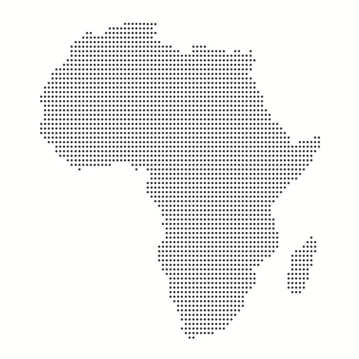 Dotted map of Africa in modern style