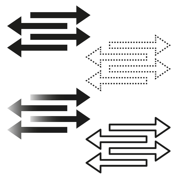 Double arrow vector Bold arrow pattern Dotted arrow outline Gradient arrow design