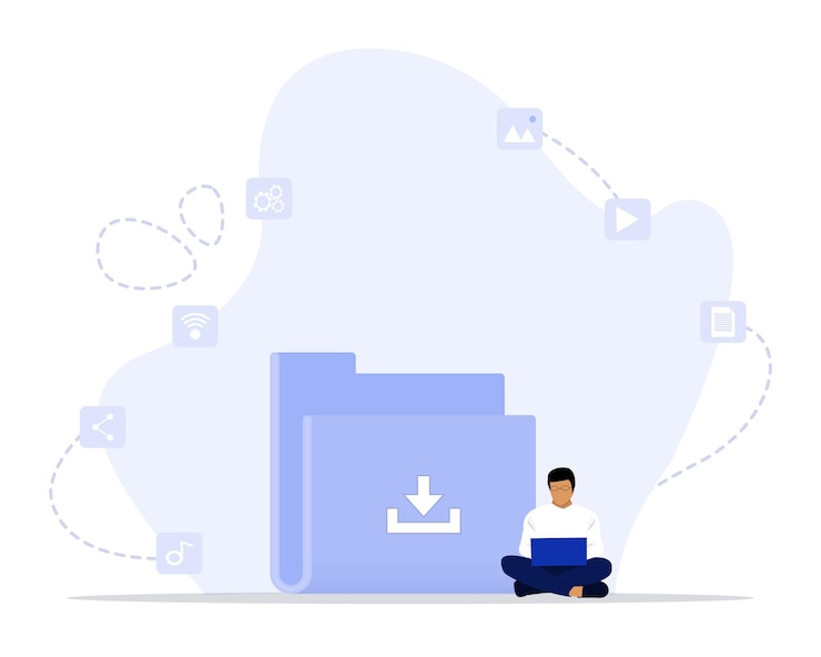 Vector download concept illustration