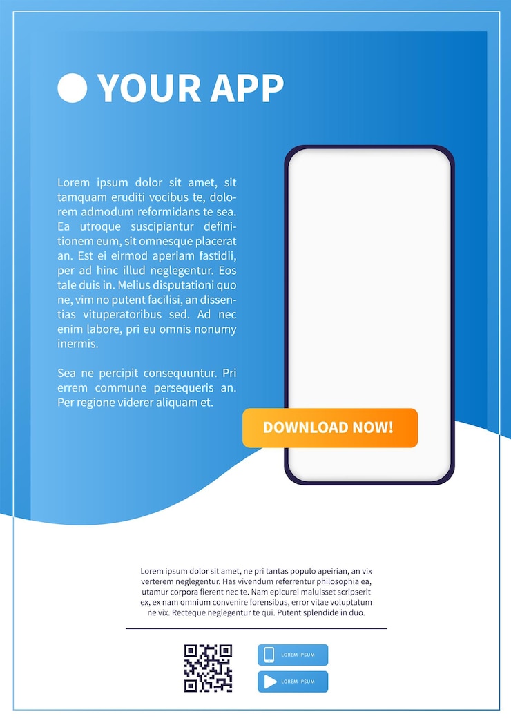 Vector download page of the mobile app advertising space for your application web banner modern design
