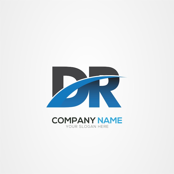 DR or RD Letter Logo Design with a Creative Cut Creative logo design