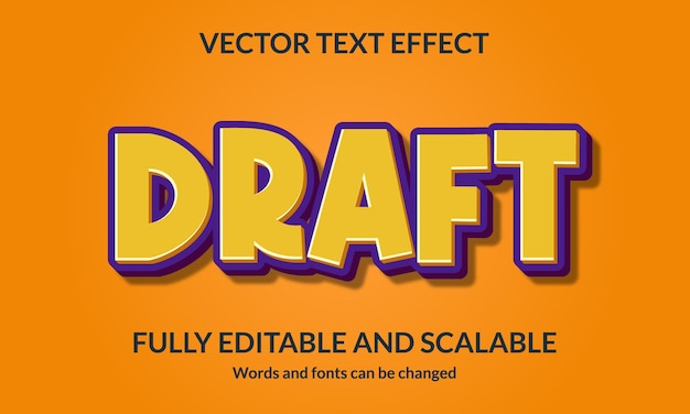 Draft Editable 3D text style effect
