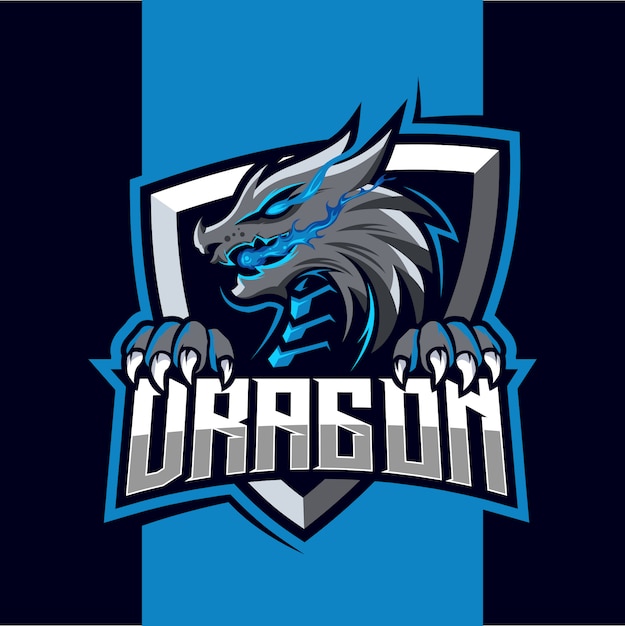 Dragon fire mascot esport logo design