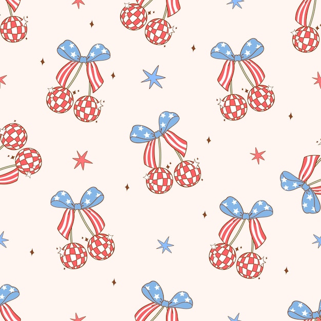 draw seamless pattern coquette fourth of july