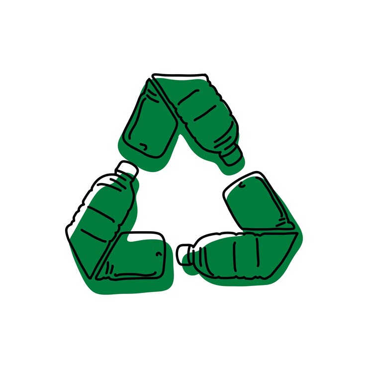 drawing green recycle vector illustration