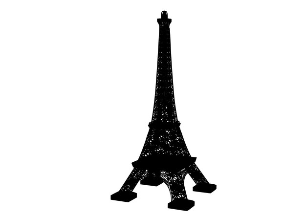 Drawing sketch of the Eiffel Tower on a white background vector