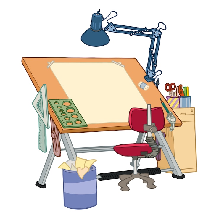 Vector drawing work table