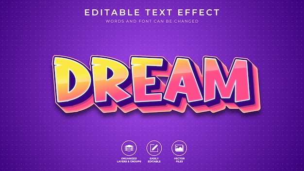Dream cartoon editable text effects