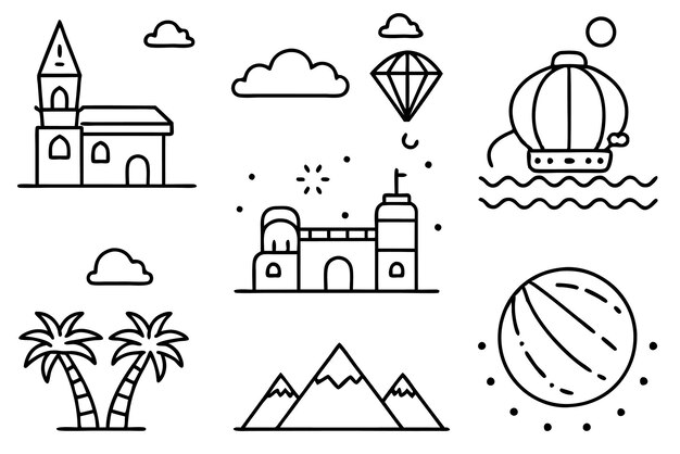 Dream Travel Line Art Mythical Journey Drafts